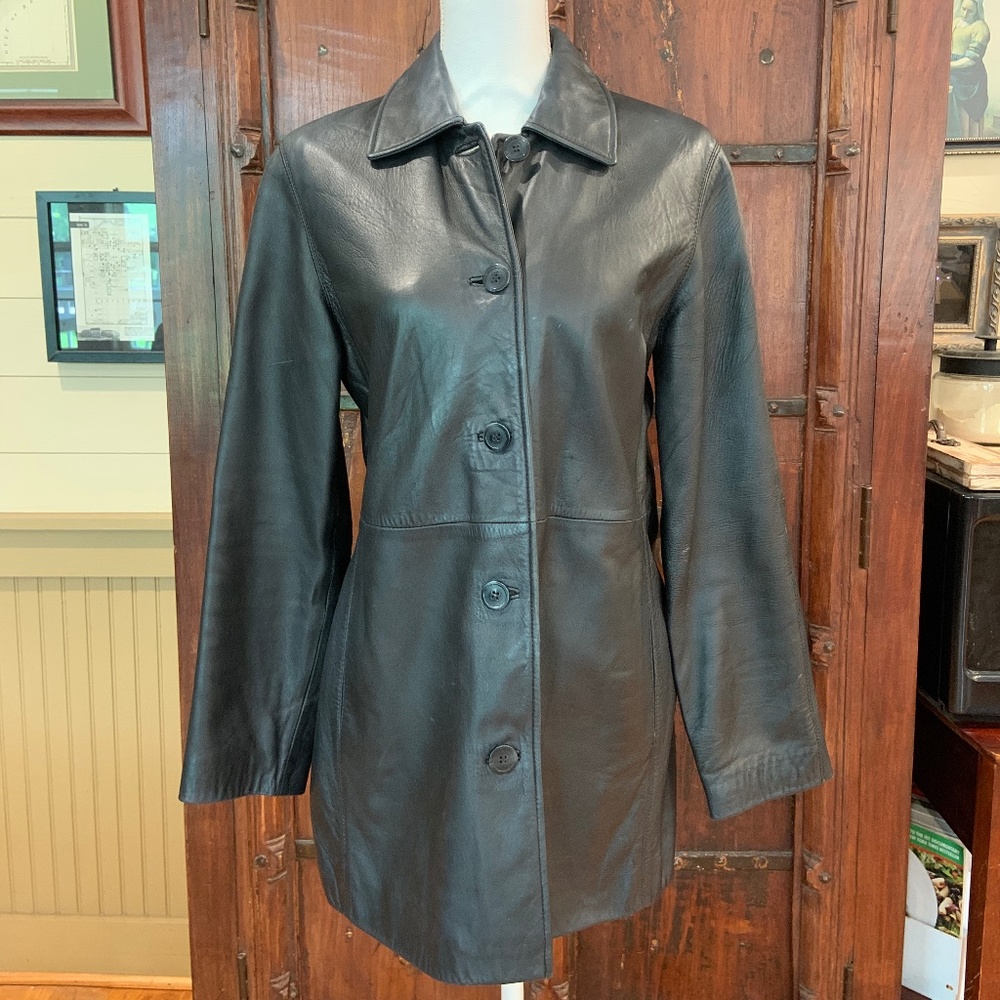 Well-loved Black Leather Coat